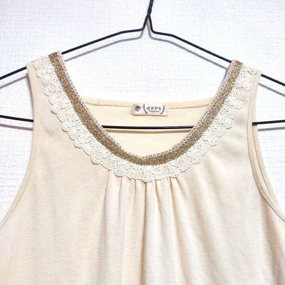 axes femme Tank Top Sleeveless Cream Color M Size… - image 5