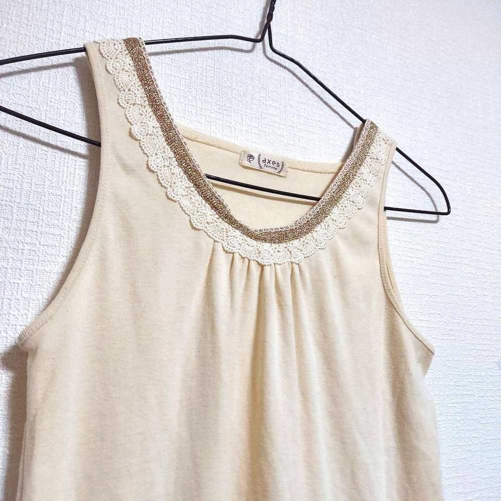 axes femme Tank Top Sleeveless Cream Color M Size… - image 6