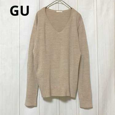 st640 GU/Thin Cut and Sewn Top/Beige/Plain/Simple - image 1