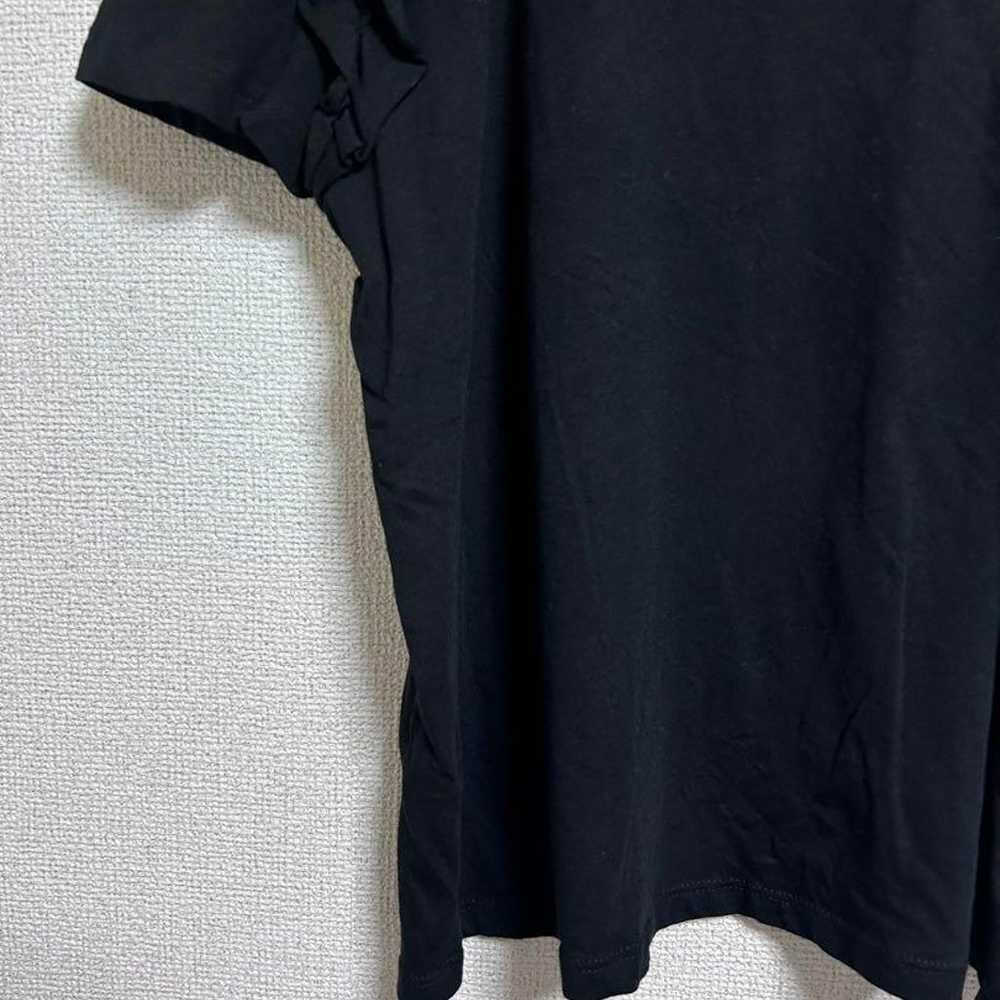 【321】ZARA Frilled Sleeve T-Shirt Black Vintage Cu… - image 6