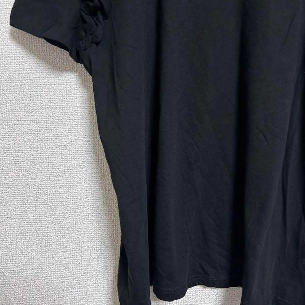 【321】ZARA Frilled Sleeve T-Shirt Black Vintage Cu… - image 9