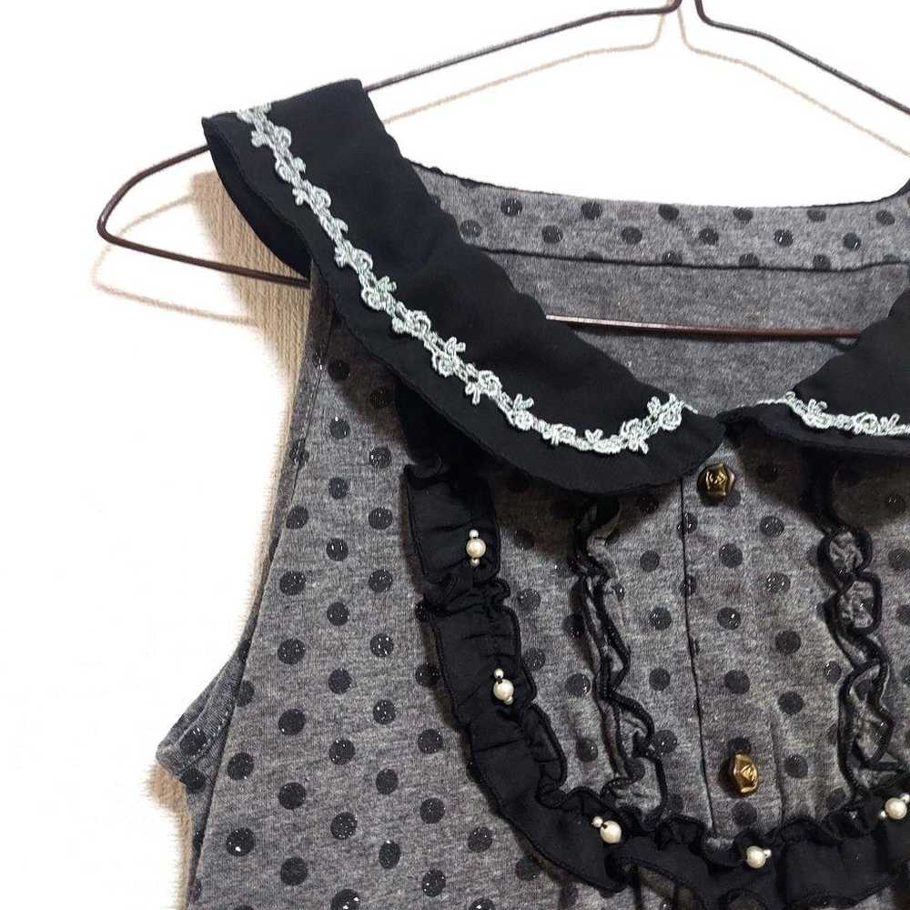 axes femme Dot Pattern Black Gray Cute Frill M si… - image 3