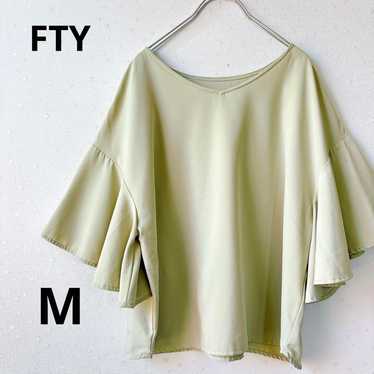 FTY Blouse, Short-Sleeve Top, Crew Neck, Frilled … - image 1