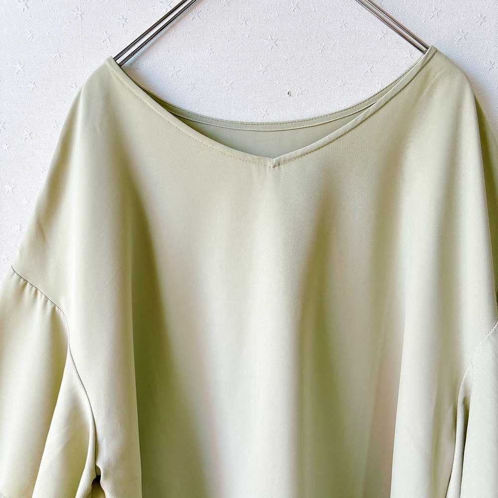 FTY Blouse, Short-Sleeve Top, Crew Neck, Frilled … - image 2