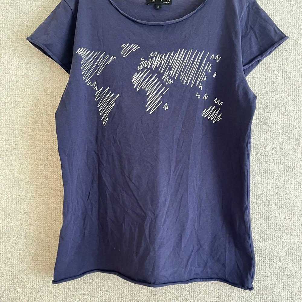 AGNES B. Short-sleeved T-shirt Cut-off Print Tee … - image 3