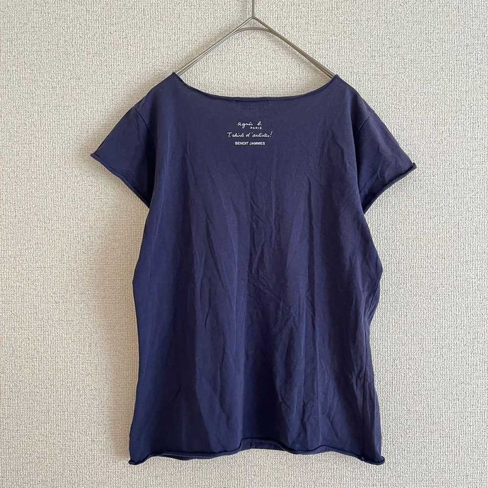 AGNES B. Short-sleeved T-shirt Cut-off Print Tee … - image 7