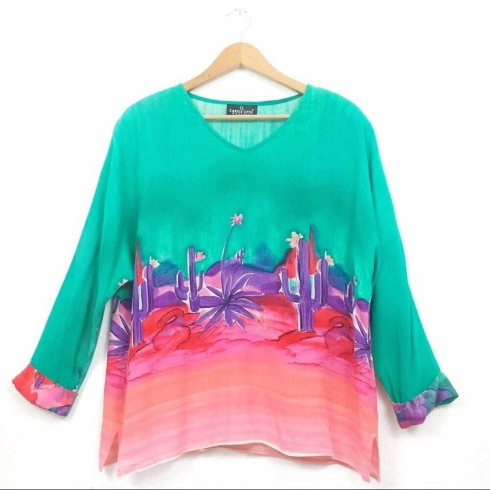 Vintage Carole Little Desert Dreams Dolman Sleeve… - image 1