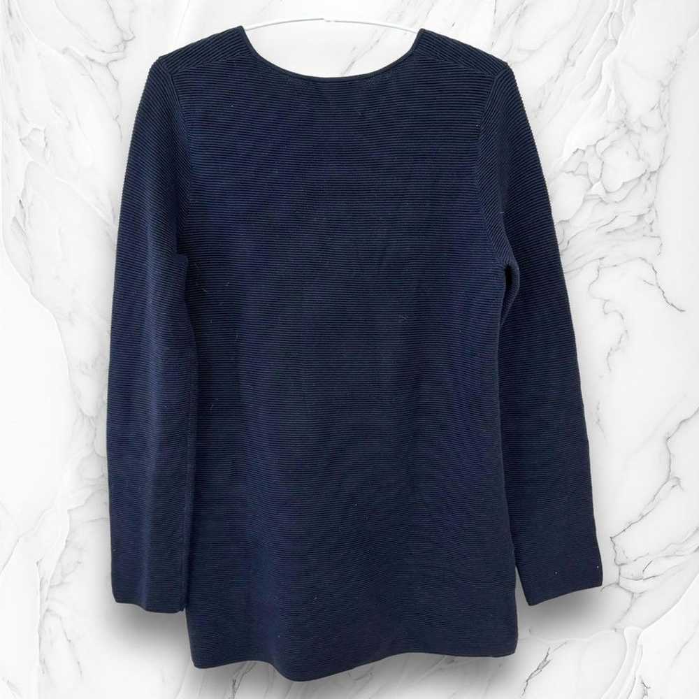 UNIQLO long-sleeve navy V-neck cutsew relaxed cas… - image 2