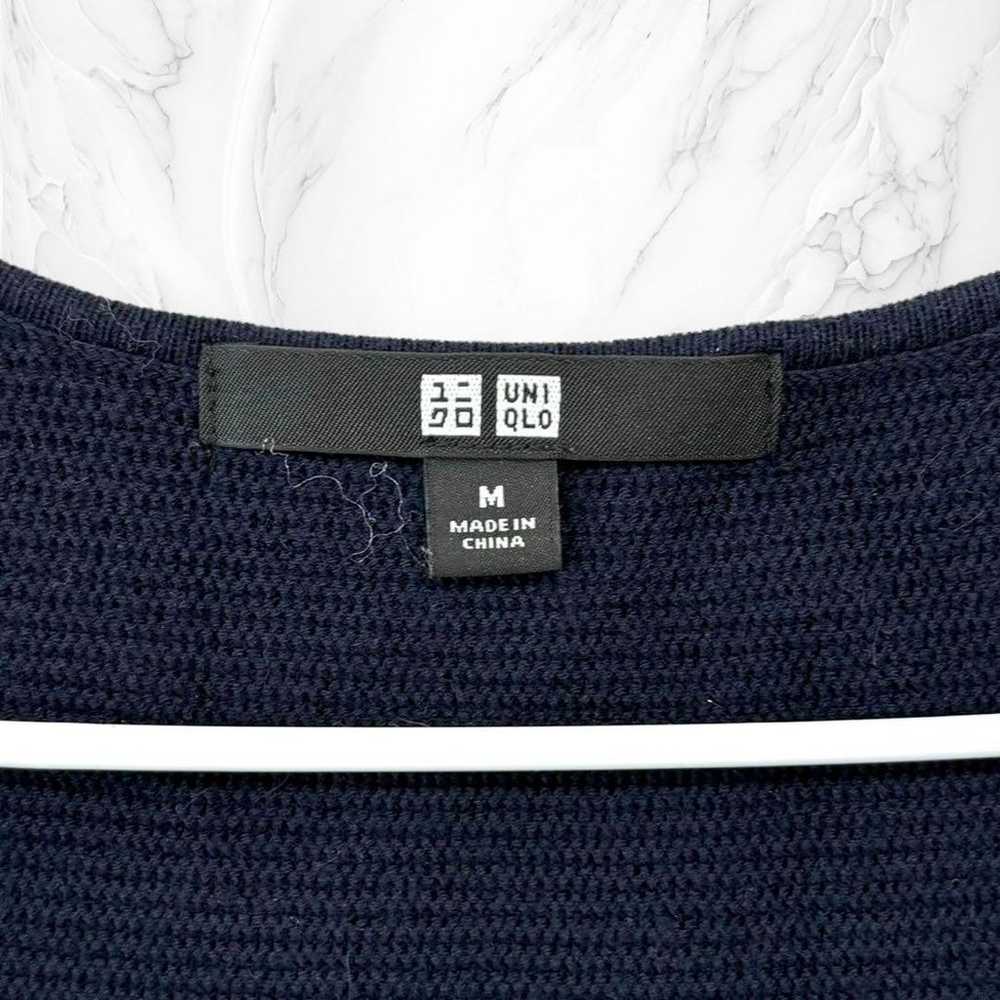 UNIQLO long-sleeve navy V-neck cutsew relaxed cas… - image 6