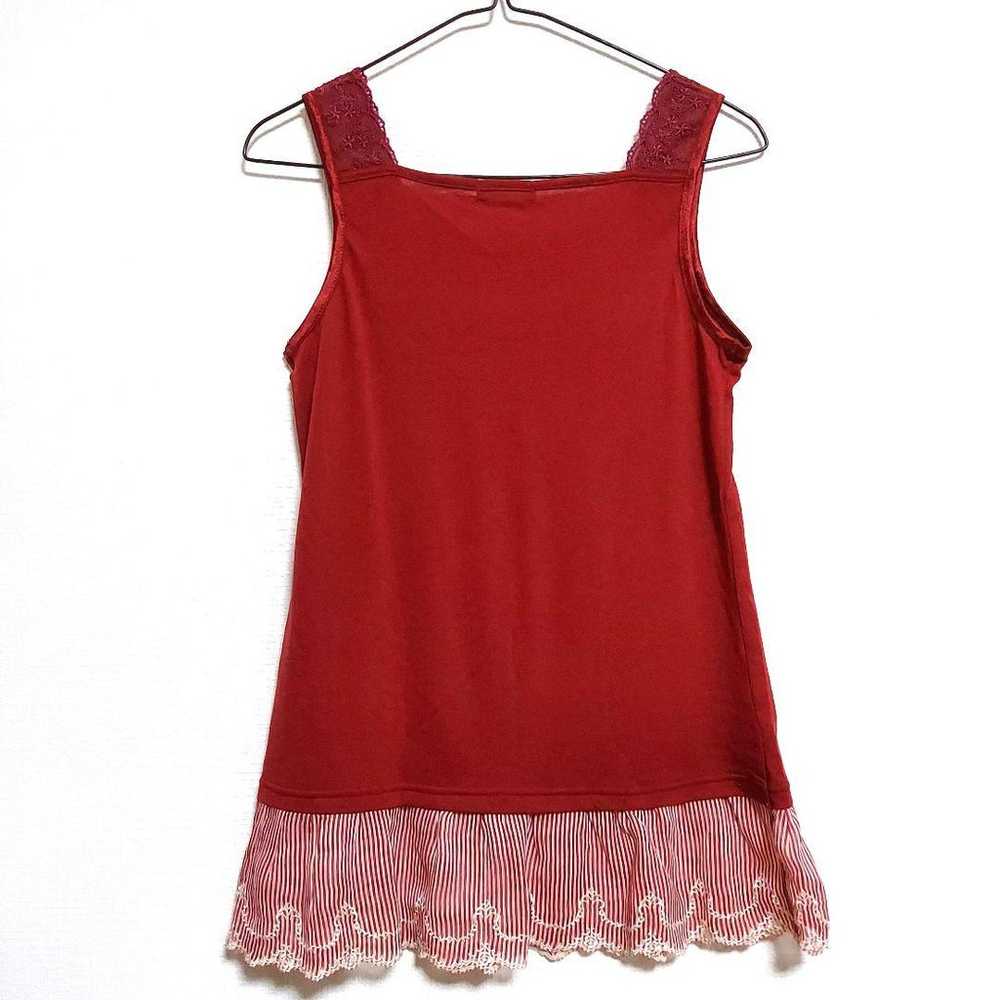 axes femme tank top camisole frill cute wine red - image 7