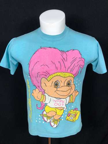 Vtg 80s Trolls Doll Club T-Shirt OS fashion Neon