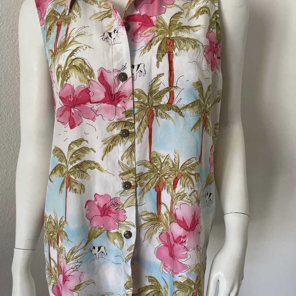 Vintage Big Dog Women’s Hawaiian Shirt Size L - image 1