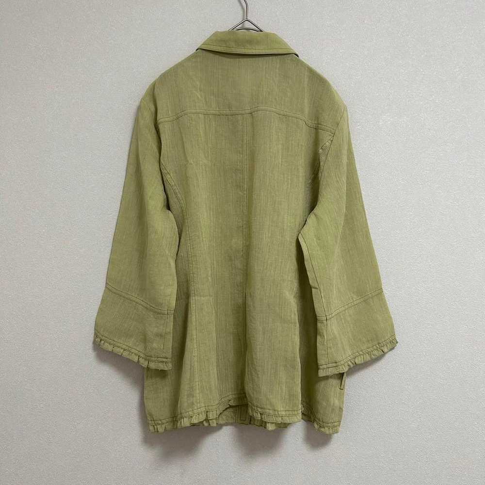 Fontaine Club Sheer Blouse 【L】 Light Green 3/4 Sl… - image 7