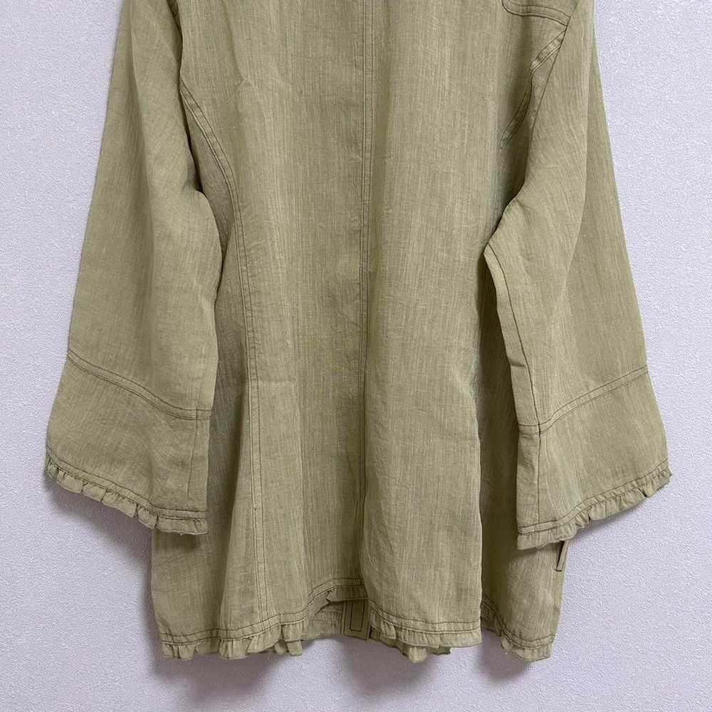 Fontaine Club Sheer Blouse 【L】 Light Green 3/4 Sl… - image 9