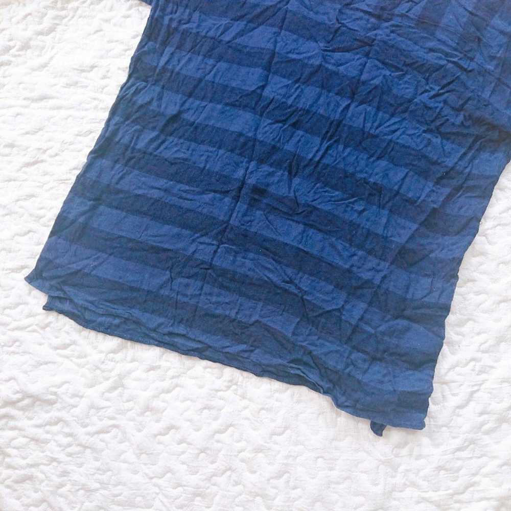 "Samansa mos2" (L) Blue Border Stripe Short Sleev… - image 3