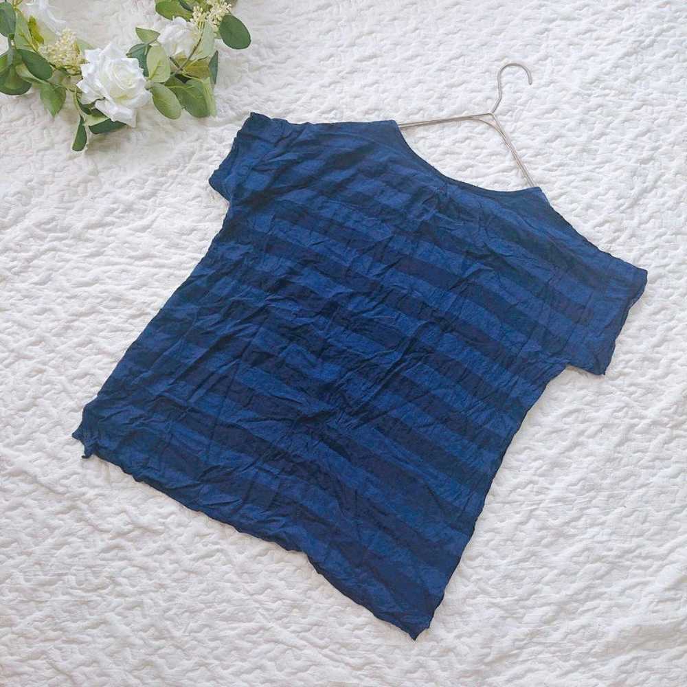 "Samansa mos2" (L) Blue Border Stripe Short Sleev… - image 6