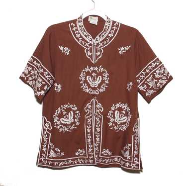 Vintage D'Palms Embroidered Ethnic Style Tunic To… - image 1