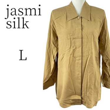 100% silk jasmine silk camel shirt/blouse casual