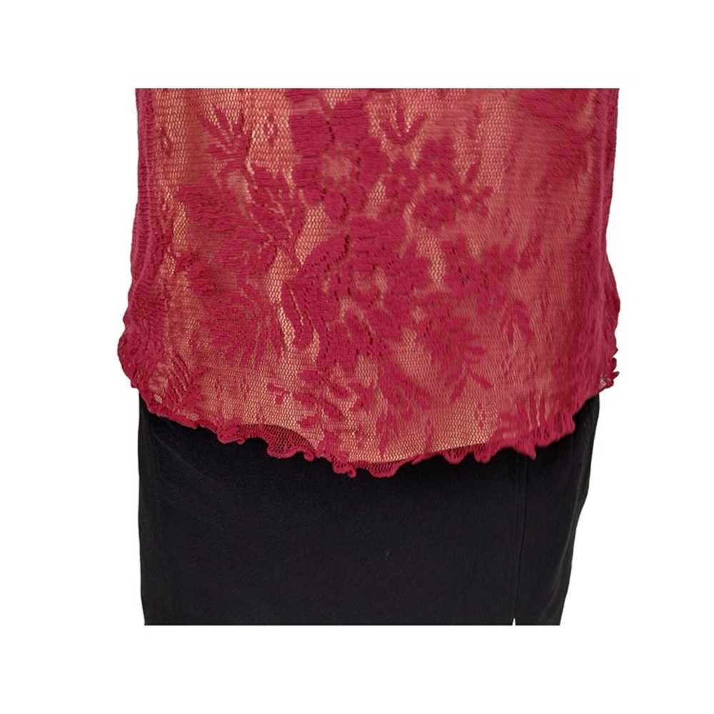 Newport News Womens XL Vintage Burgundy Lace Cami… - image 4