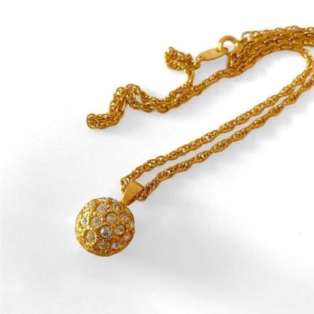 Vintage Avon Crystal Pave Ball Bead Necklace - image 5