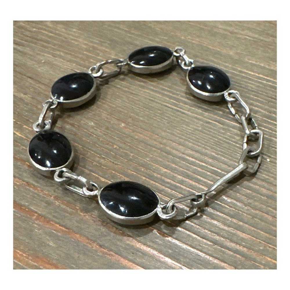 Onyx & mother of Pearl Vintage two sided bracelet… - image 5