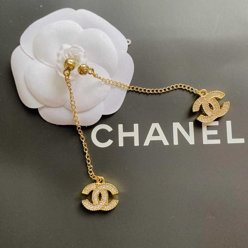 CHANEL earrings chain Coco mark gold. - image 2