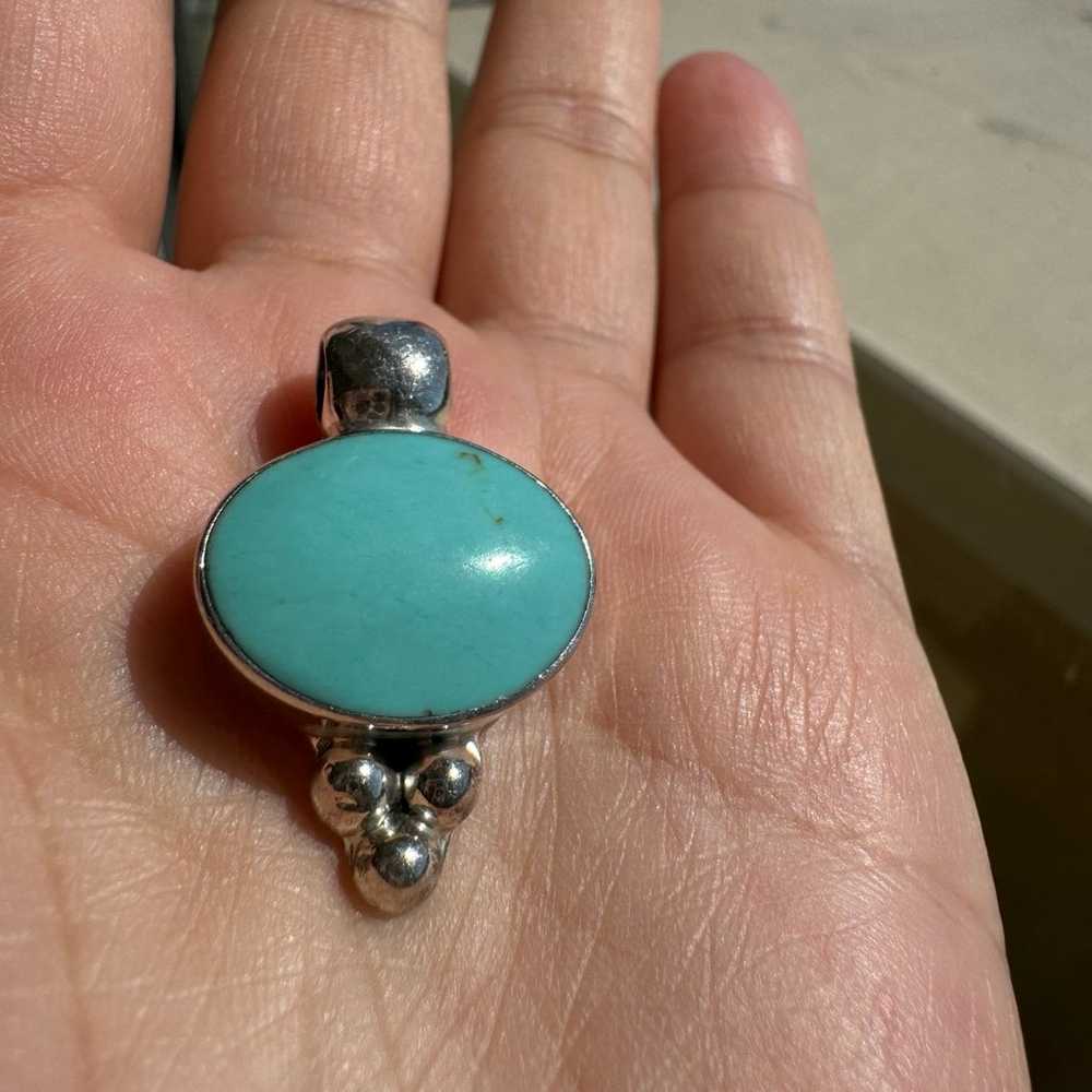 Sterling turquoise pendent - image 5