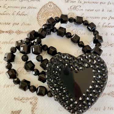 Vintage Tarina Tarantino Crystal Heart 3 Strand S… - image 1