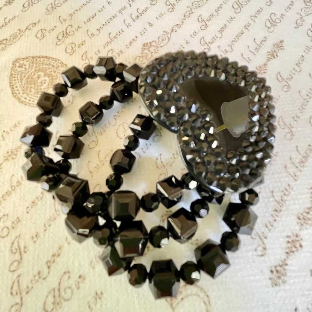 Vintage Tarina Tarantino Crystal Heart 3 Strand S… - image 3