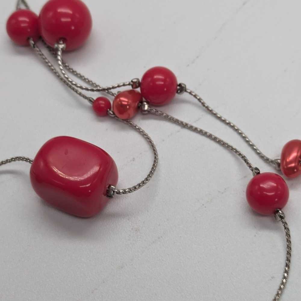 Vintage VCLM Nordstrom Multi Strand Red Necklace … - image 3