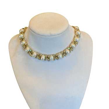 vintage mid century / 50s faux pearl choker - image 1