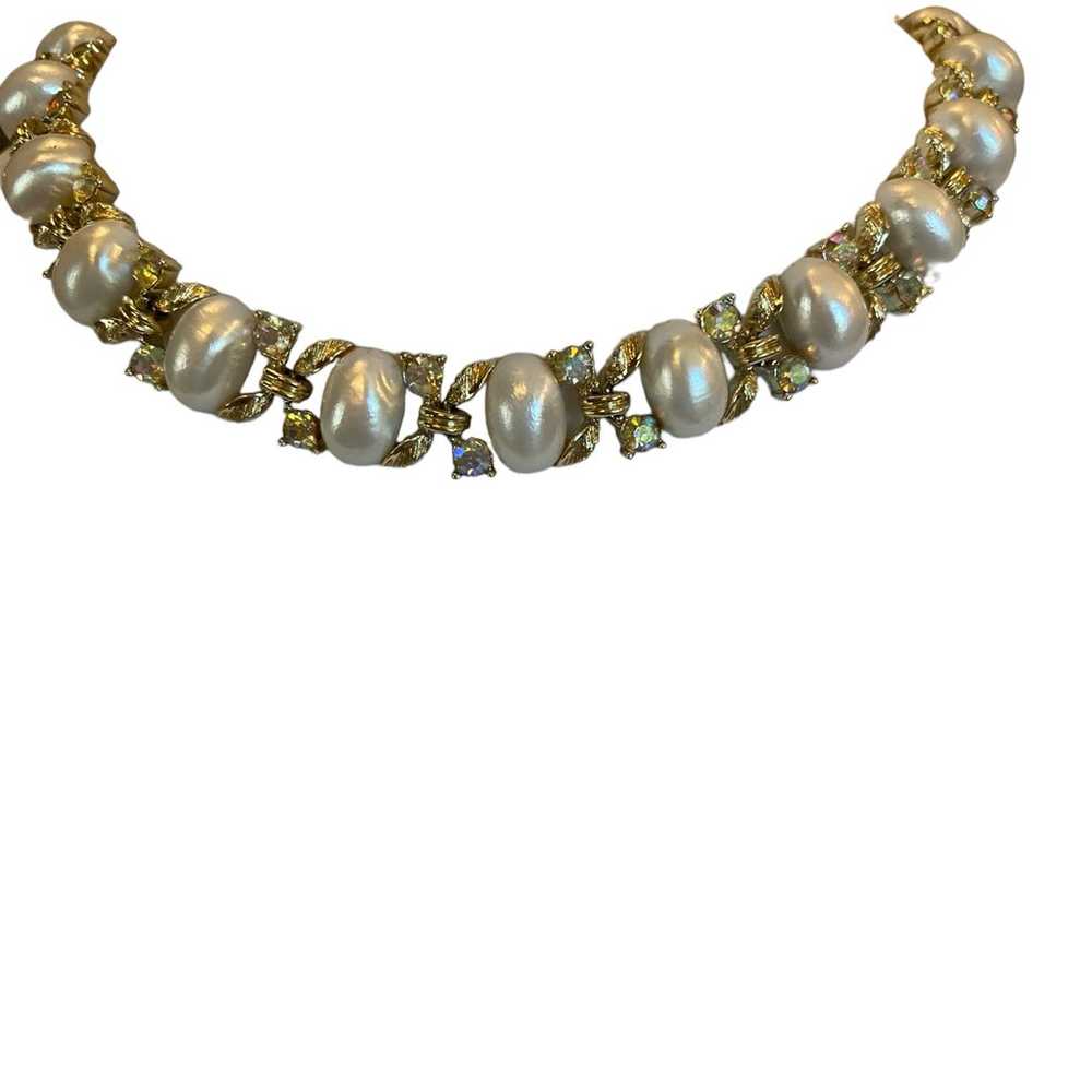 vintage mid century / 50s faux pearl choker - image 2