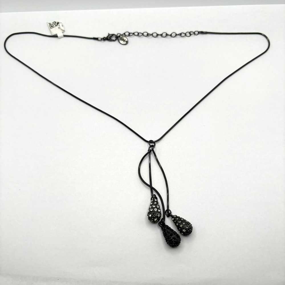 Vintage Black Rhinestone Necklace - image 1