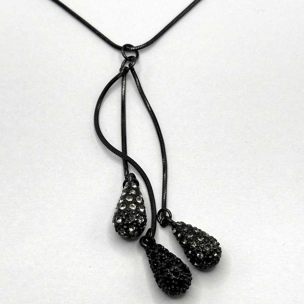 Vintage Black Rhinestone Necklace - image 2