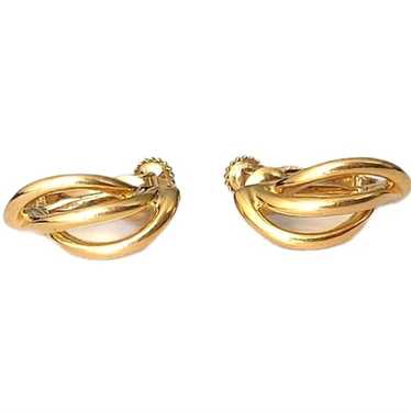 Vintage Napier Gold Clip-on Earrings Costume Jewe… - image 1