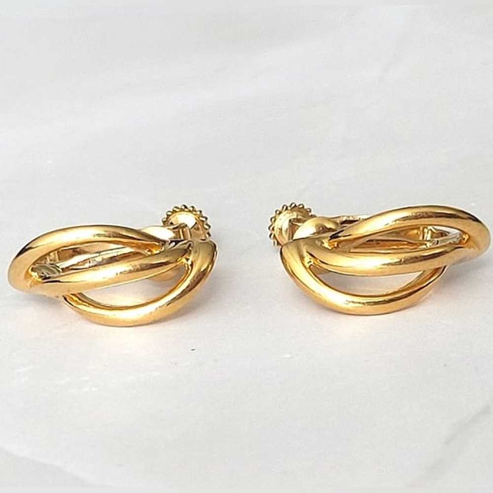 Vintage Napier Gold Clip-on Earrings Costume Jewe… - image 5