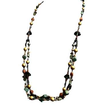 Vintage Multi Color Double Strand Necklace - image 1