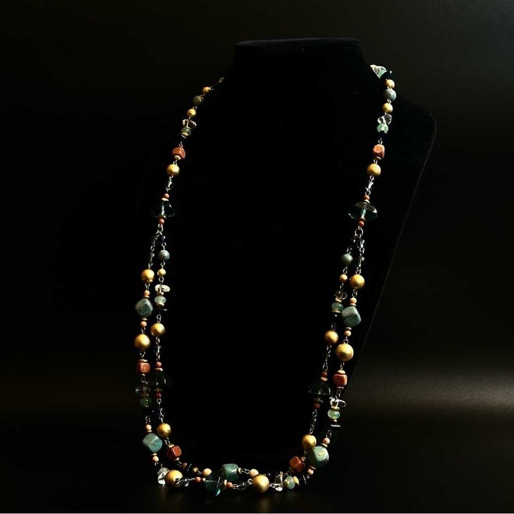 Vintage Multi Color Double Strand Necklace - image 2