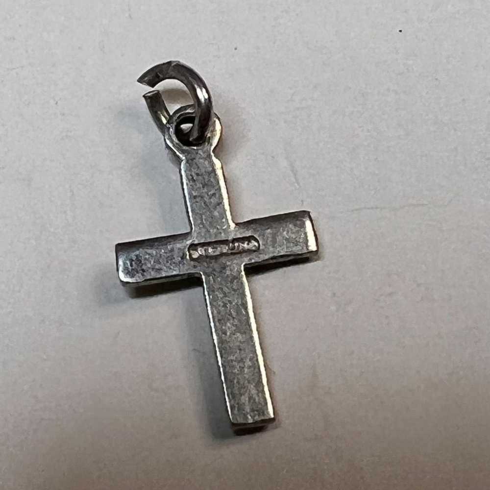 Vintage 925 Sterling Silver Cross Charm Religious - image 2