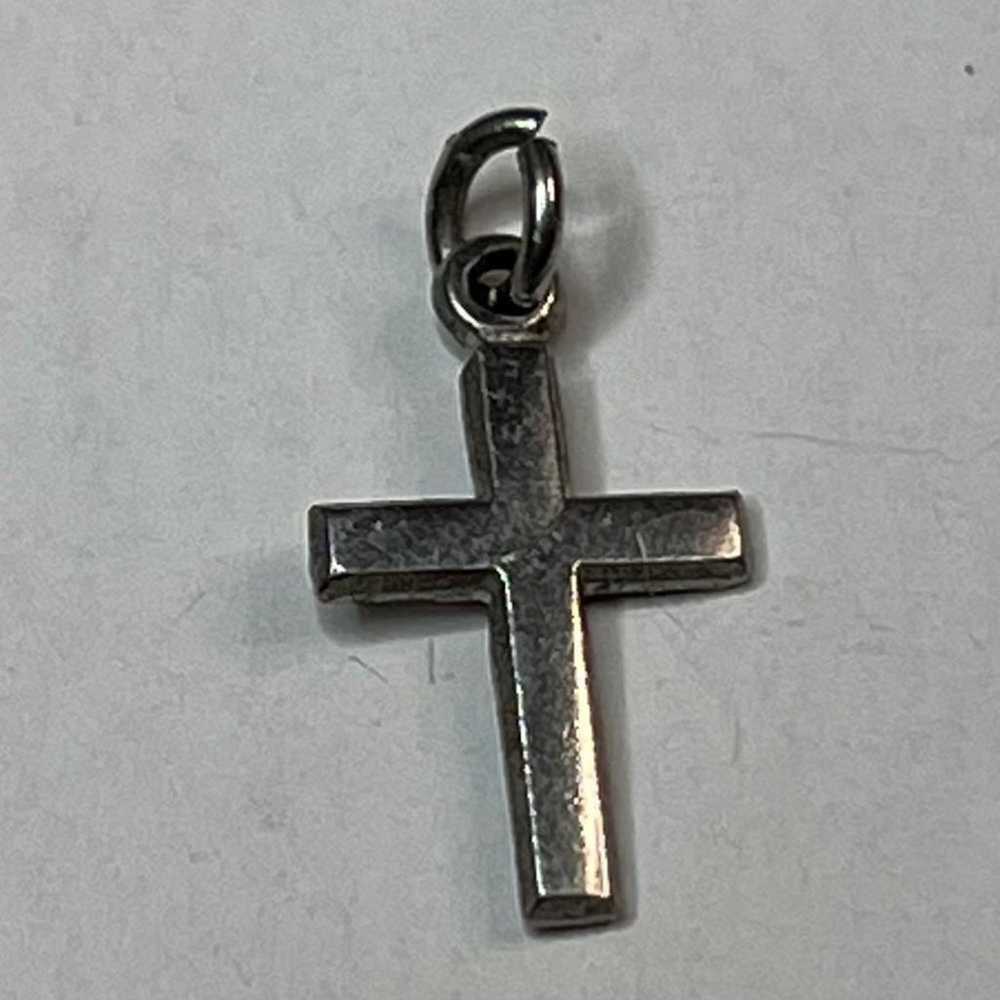 Vintage 925 Sterling Silver Cross Charm Religious - image 3