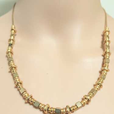 Gold Tone Mixed Metal Necklace with Extension - image 1