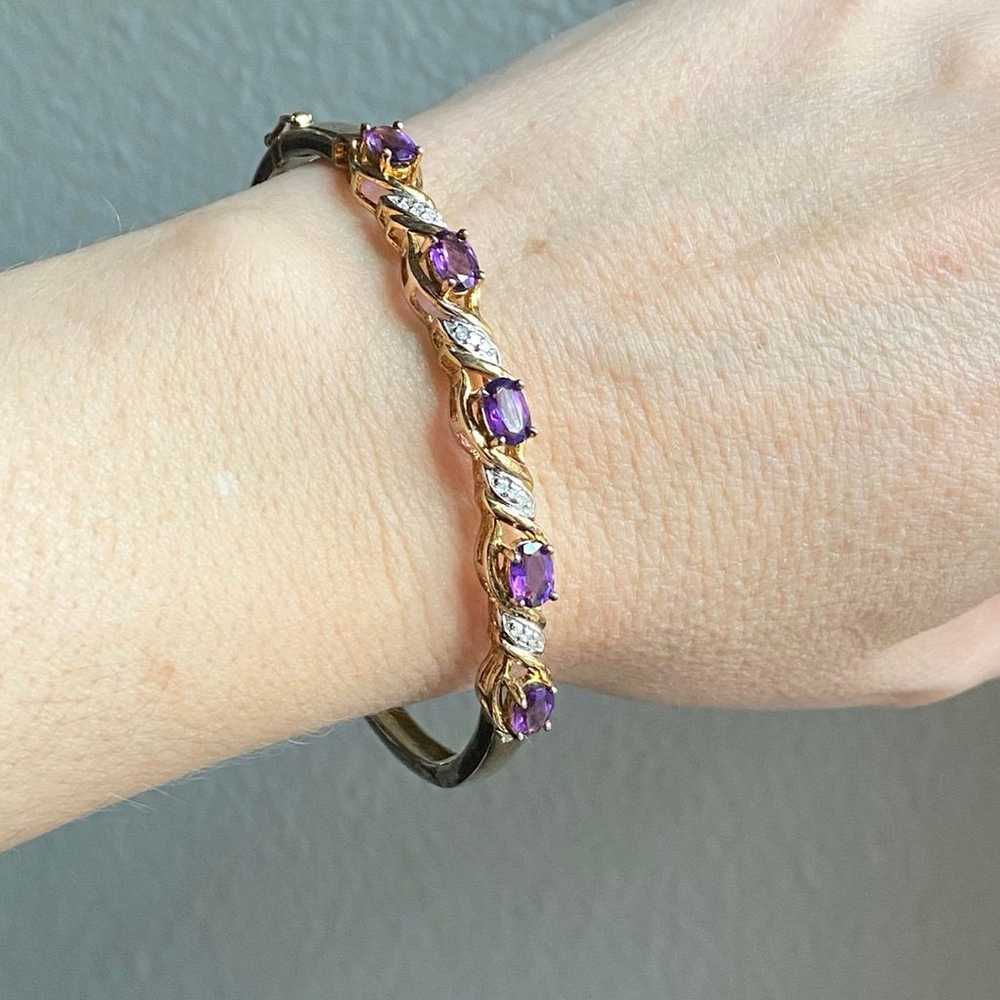 HENG NGAI Vintage Sterling Silver 925 Amethyst & … - image 1