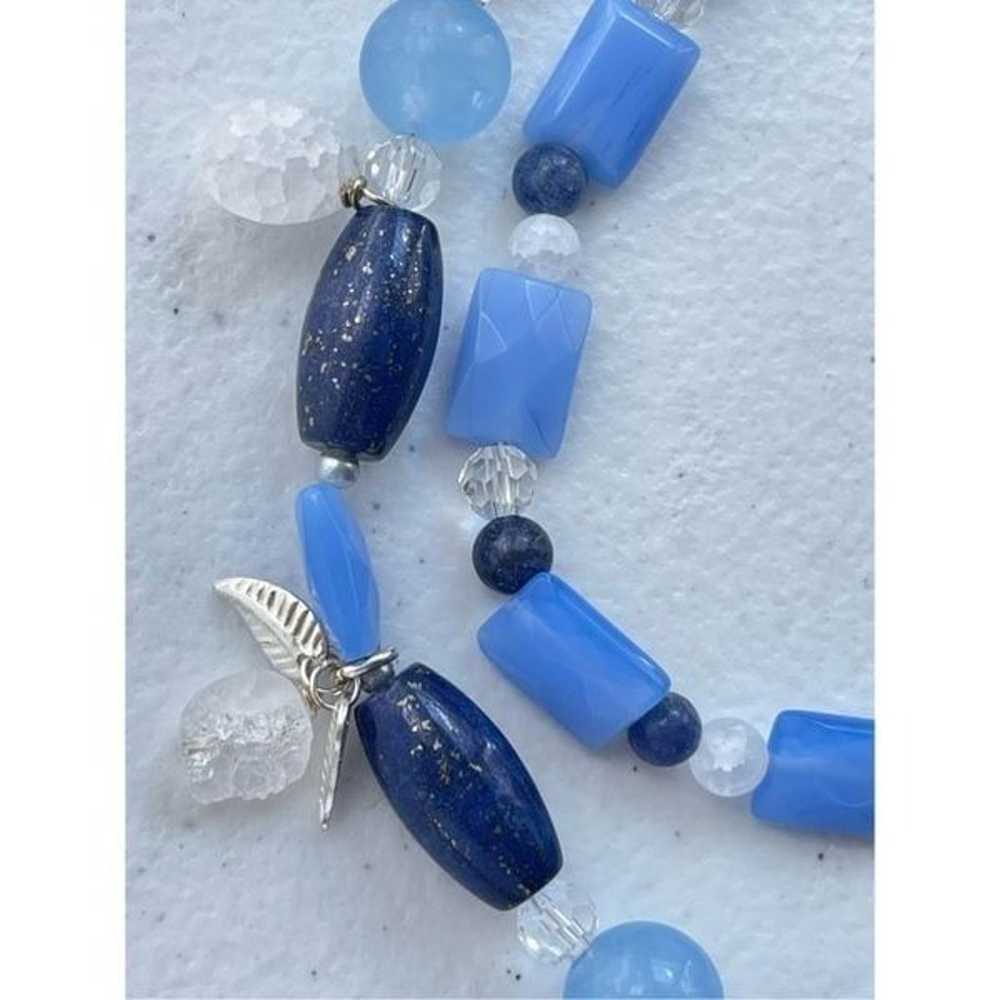 Vintage Layered Glass Crystal Lapiz Lazuli Stone … - image 10