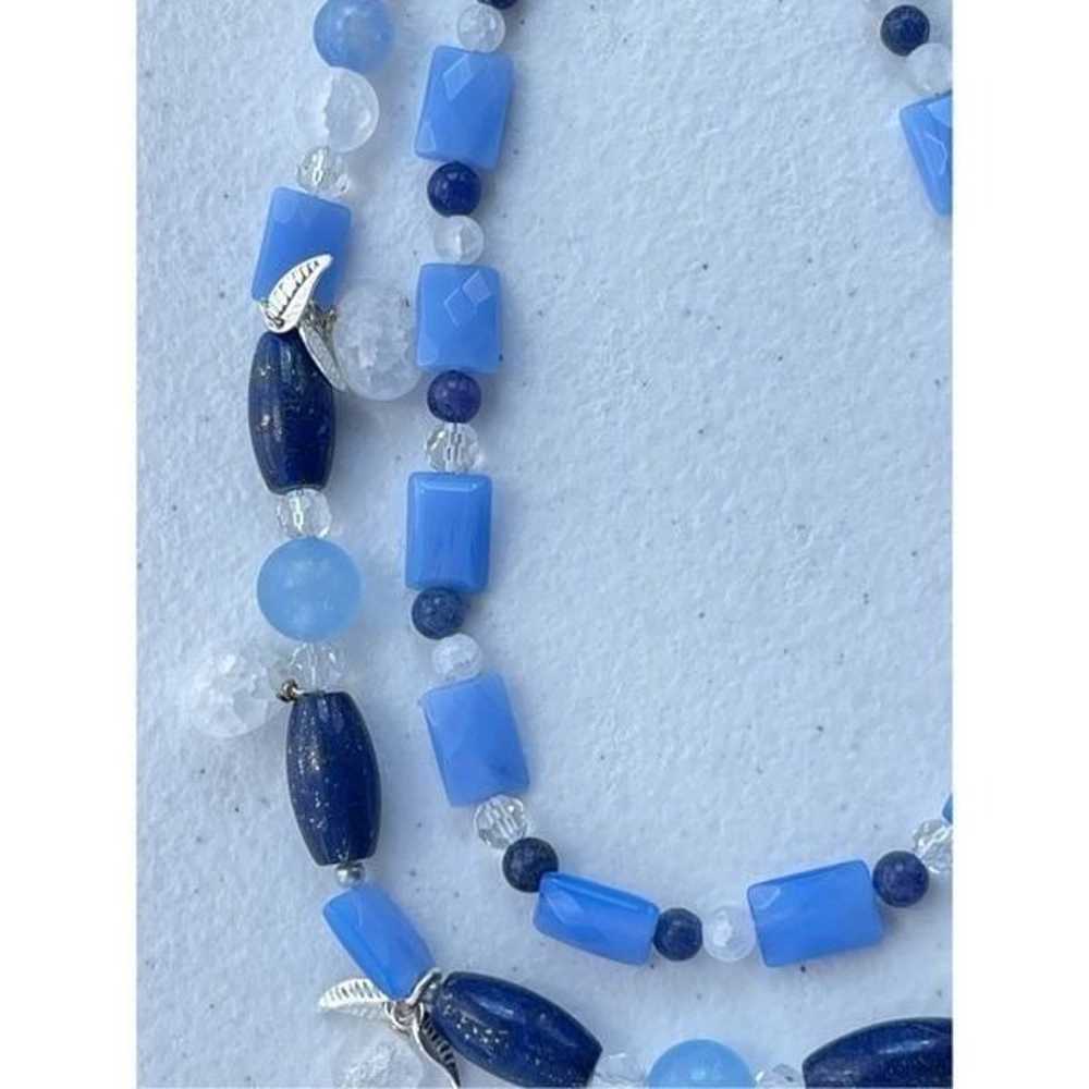 Vintage Layered Glass Crystal Lapiz Lazuli Stone … - image 3