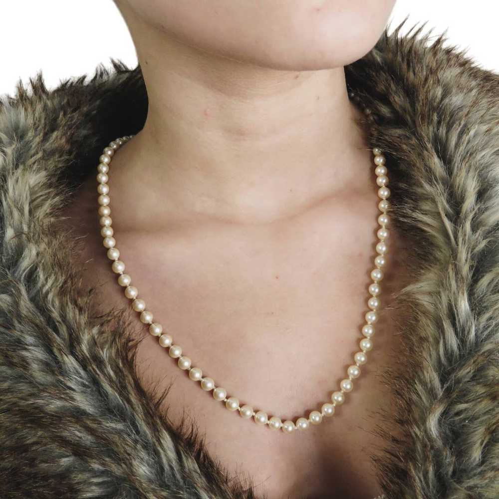 1980s Vintage Monet Pearl Necklace Gold Accents - image 5