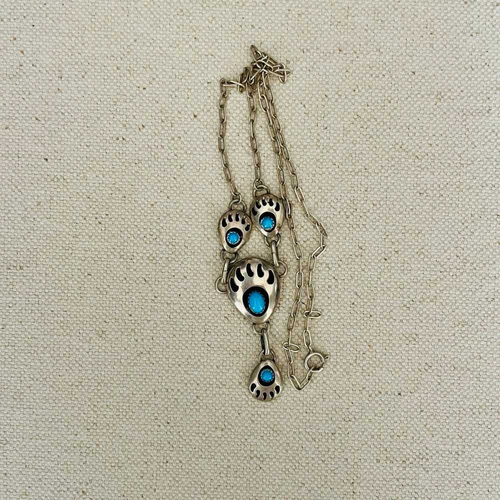 Kathleen Chavez Sterling Silver Bear Paw Necklace - image 4