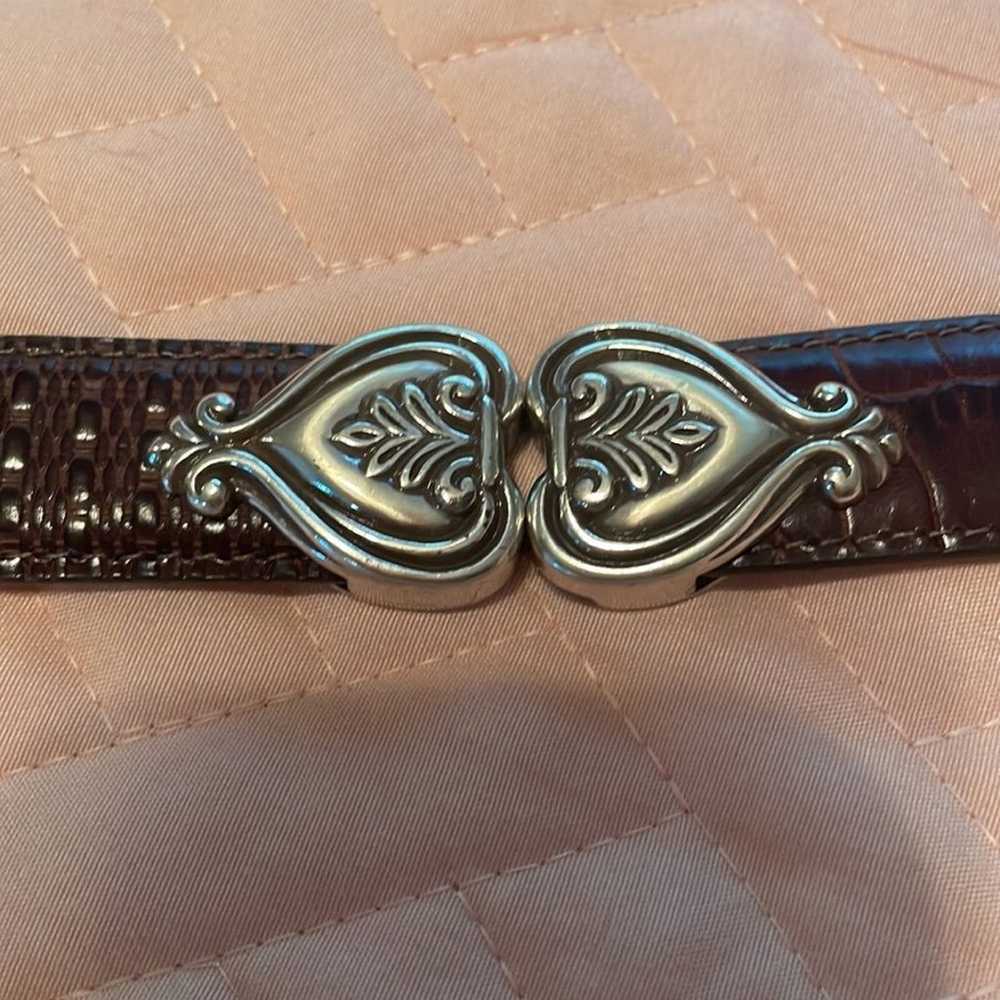 VINTAGE 90’s Brighton Leather Belt Silver Toned B… - image 6