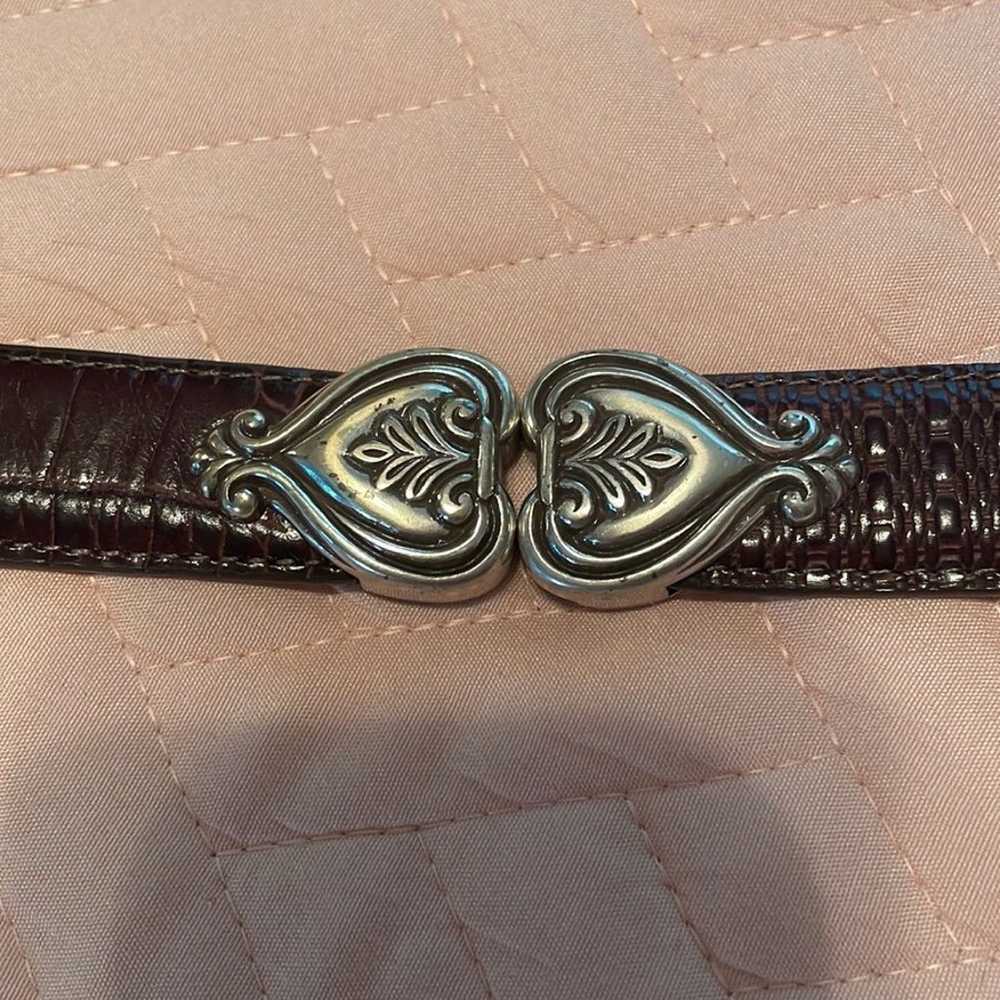 VINTAGE 90’s Brighton Leather Belt Silver Toned B… - image 7