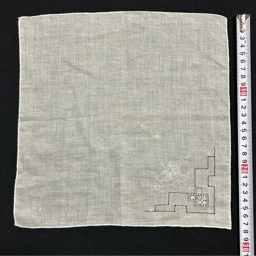 1900s French antique handkerchief with white embr… - image 12