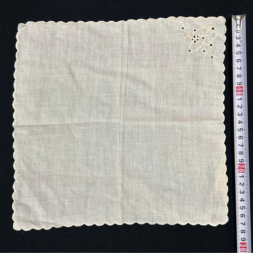 1900s French antique handkerchief with white embr… - image 2